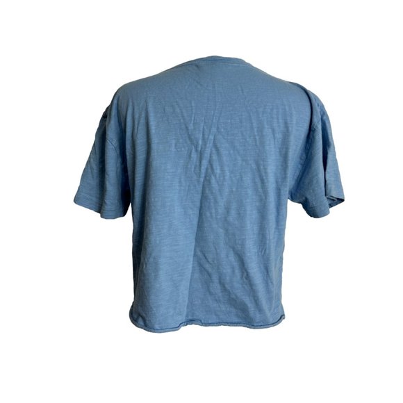 Victorias Secret Size Small Blue Crop Top T Shirt Cotton Short Sleeve Womens - Picture 2 of 7